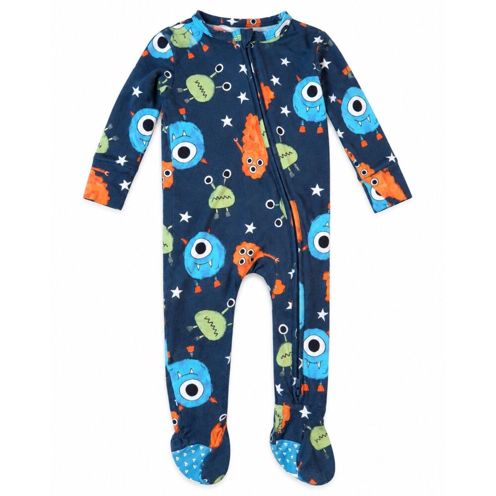 Posh Peanut Baby Monster Footed Pajamas